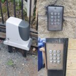 Electric gate motor with keypad entry system for secure access