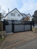 modern slatted design gate LH view fitted in horsforth leeds