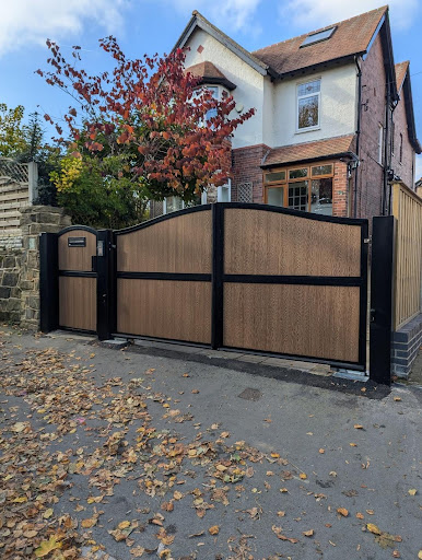 Brown Wooden Electrical Gates